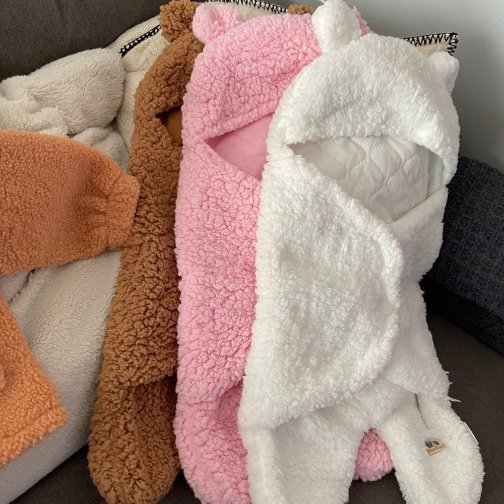Cozy Pink and White Kids Sherpa Jacket